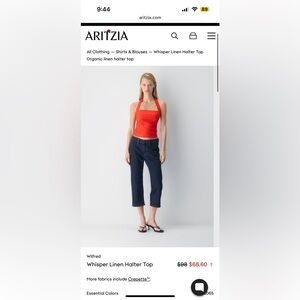 Wilfred Red Smocked Halter Top